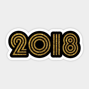 2018 Birth Year Glitter Effect Sticker